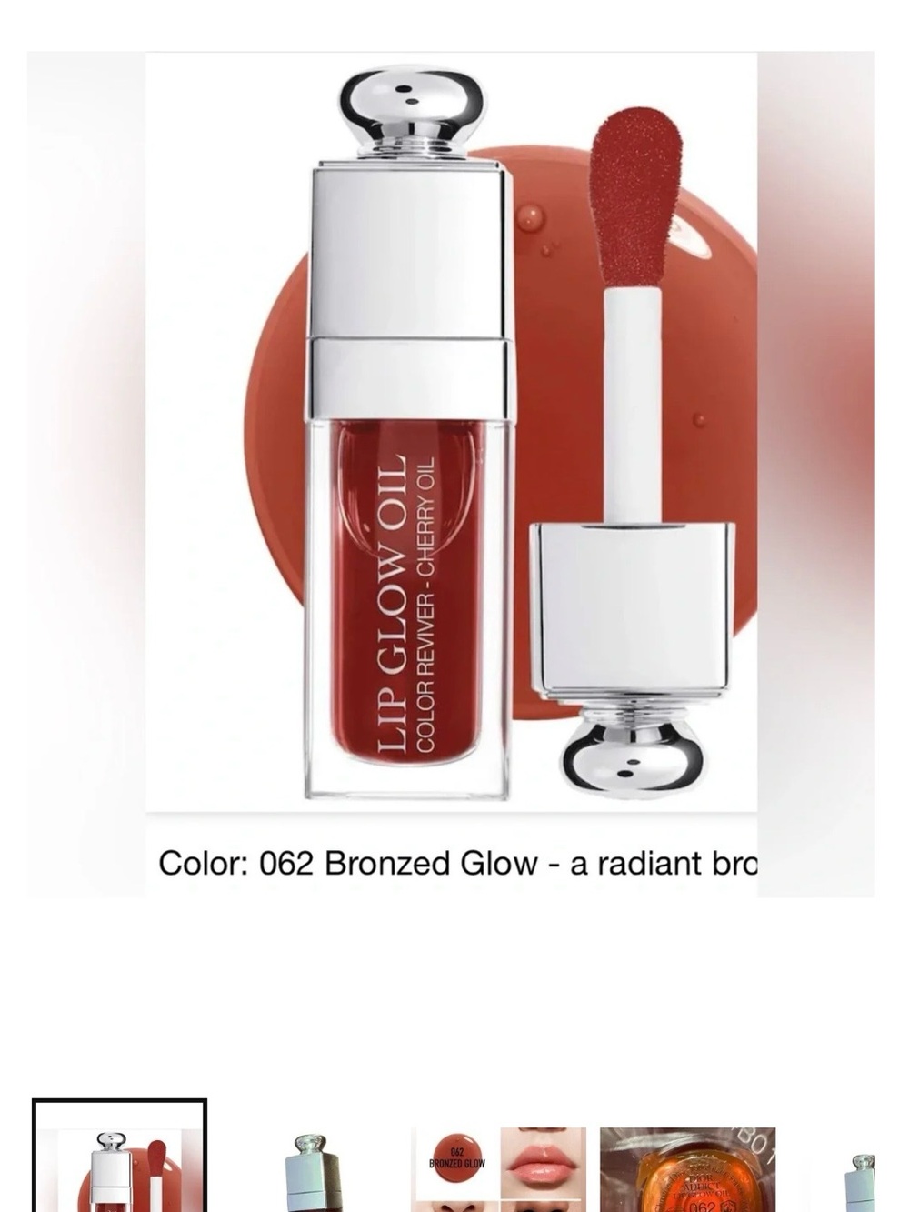 Chrsitian Dior Lip glow 062 bronzed glow NEW